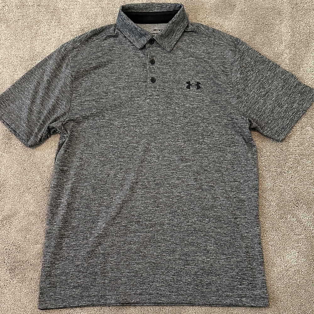 Under Armour Men's Heathered Gray Polo